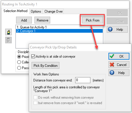 Conveyor Pick and Place Details Dialog Example
