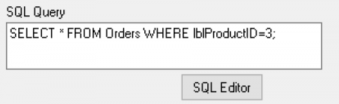 Example of an SQL query command