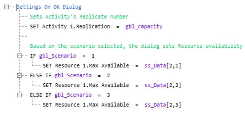 Simul8 Dialogs Example Visual Logic