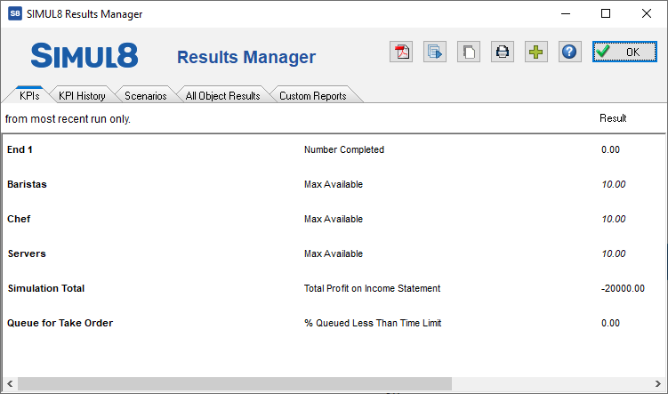 Simul8 OptQuest Results Manager